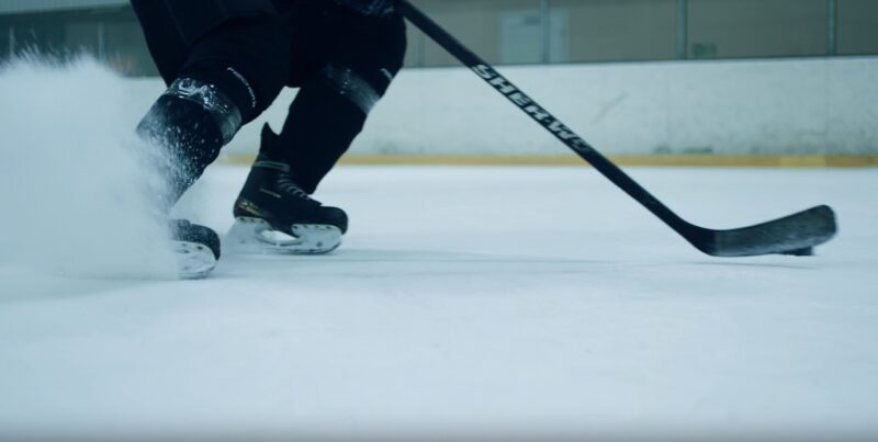 Hockey player skating speed